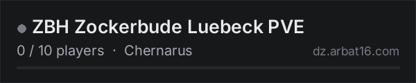 ZBH Zockerbude Luebeck PVE on the AR16 DayZ server list