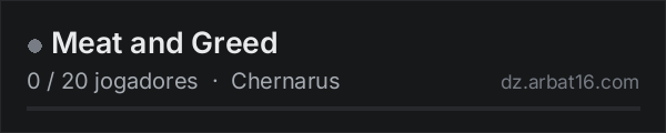 Meat and Greed na lista de servidores de DayZ da AR16
