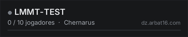 LMMT-TEST na lista de servidores de DayZ da AR16