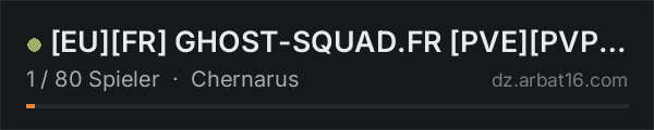 [EU][FR] GHOST-SQUAD.FR [PVE][PVP] TRADER QUEST HELI LOOT+ 300K in der DayZ-Serverliste von AR16