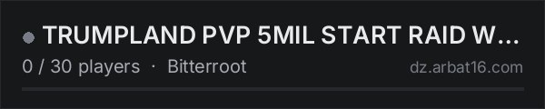 TRUMPLAND PVP 5MIL START RAID WEEKENDS!! on the AR16 DayZ server list