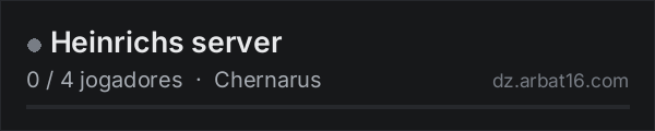 Heinrichs server na lista de servidores de DayZ da AR16