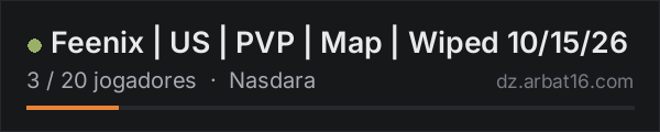 Feenix | US | PVP | Map | Wiped 10/15/26 na lista de servidores de DayZ da AR16