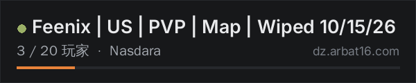 AR16 DayZ 服务器列表中的 Feenix | US | PVP | Map | Wiped 10/15/26