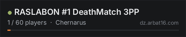 RASLABON #1 DeathMatch  3PP on the AR16 DayZ server list