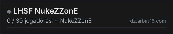 LHSF NukeZZonE na lista de servidores de DayZ da AR16