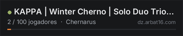 KAPPA | Winter Cherno | Solo Duo Trio | 1PP |  24th October 202 na lista de servidores de DayZ da AR16