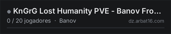 KnGrG Lost Humanity PVE - Banov Frost: Invasion CZ/EN WIPED! na lista de servidores de DayZ da AR16