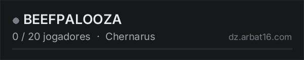 BEEFPALOOZA na lista de servidores de DayZ da AR16