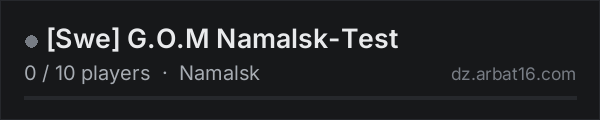 [Swe] G.O.M Namalsk-Test on the AR16 DayZ server list