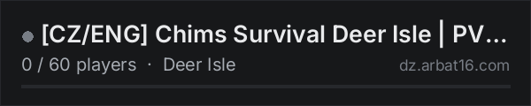 [CZ/ENG] Chims Survival Deer Isle | PVE | AI | Season of Hunger on the AR16 DayZ server list