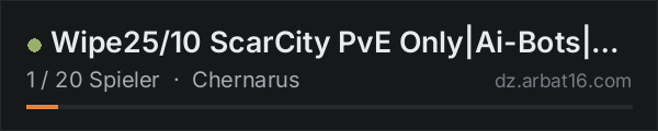 ScarCity PvE|Ai-Bots|Traders|Drugs|DNA|HackCrates in der DayZ-Serverliste von AR16