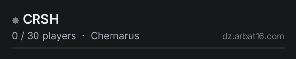 CRSH on the AR16 DayZ server list