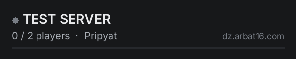 TEST SERVER on the AR16 DayZ server list