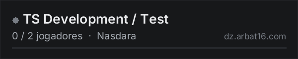 TS Development / Test na lista de servidores de DayZ da AR16