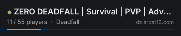 ZERO DEADFALL | Survival | PVP | Adventure on the AR16 DayZ server list