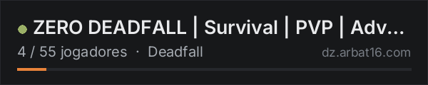 ZERO DEADFALL | Survival | PVP | Adventure na lista de servidores de DayZ da AR16