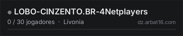 LOBO-CINZENTO.BR-4Netplayers na lista de servidores de DayZ da AR16