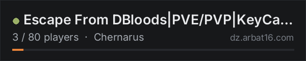 Escape From DBloods|PVE/PVP|KeyCard|Extraction|Weekend Raiding| on the AR16 DayZ server list