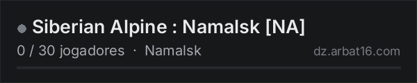 Siberian Alpine : Namalsk NA na lista de servidores de DayZ da AR16