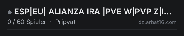 ESP|EU| ALIANZA IRA |PVE W|PVP Z|IA|QUEST|LOOT+|TRADER|VEHICLES in der DayZ-Serverliste von AR16