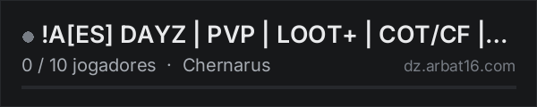 !AES DAYZ | PVP | LOOT+ | COT/CF | Chernarus vanilla na lista de servidores de DayZ da AR16