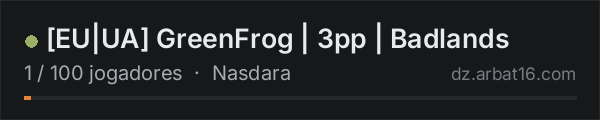 [EU|UA] GreenFrog | 3pp | Badlands na lista de servidores de DayZ da AR16