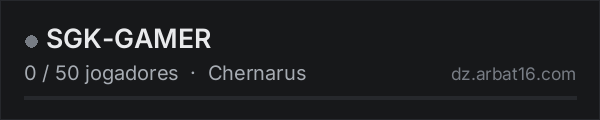 SGK-GAMER na lista de servidores de DayZ da AR16