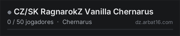 CZ/SK RagnarokZ Vanilla Chernarus na lista de servidores de DayZ da AR16