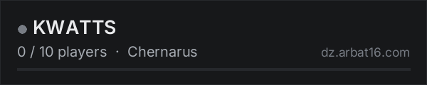 KWATTS on the AR16 DayZ server list