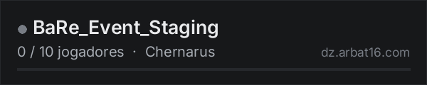 BaRe_Event_Staging na lista de servidores de DayZ da AR16