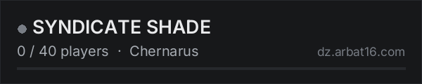 SYNDICATE SHADE on the AR16 DayZ server list