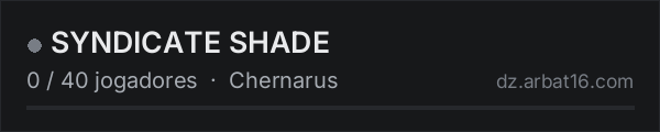 SYNDICATE SHADE na lista de servidores de DayZ da AR16