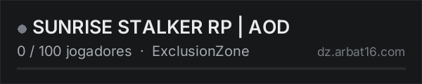 SUNRISE STALKER RP | AOD na lista de servidores de DayZ da AR16
