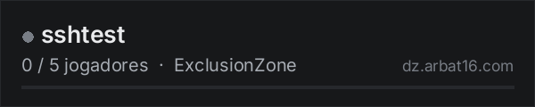 sshtest na lista de servidores de DayZ da AR16