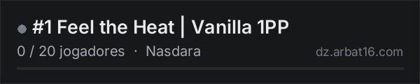 #1 Feel the Heat | Vanilla 1PP na lista de servidores de DayZ da AR16