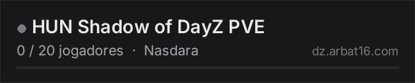 HUN Shadow of DayZ PVE na lista de servidores de DayZ da AR16