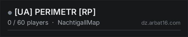 [UA] PERIMETR [RP] on the AR16 DayZ server list
