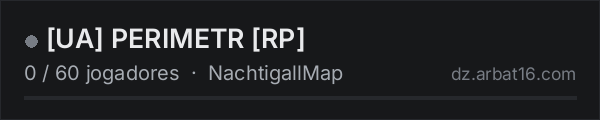 [UA] PERIMETR [RP] na lista de servidores de DayZ da AR16