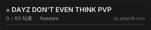 AR16 DayZ 服务器列表中的 DAYZ DON'T EVEN THINK PVP