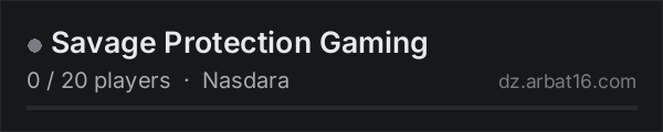 Savage Protection Gaming on the AR16 DayZ server list