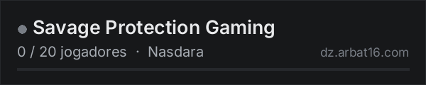 Savage Protection Gaming na lista de servidores de DayZ da AR16