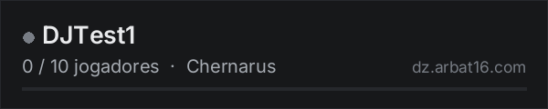 DJTest1 na lista de servidores de DayZ da AR16