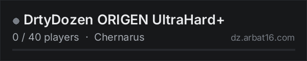 DrtyDozen ORIGEN UltraHard+ on the AR16 DayZ server list