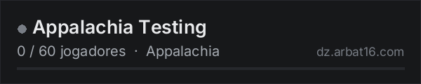 Appalachia Testing na lista de servidores de DayZ da AR16
