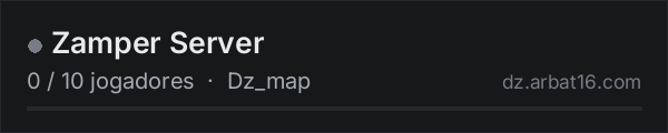 Zamper Server na lista de servidores de DayZ da AR16