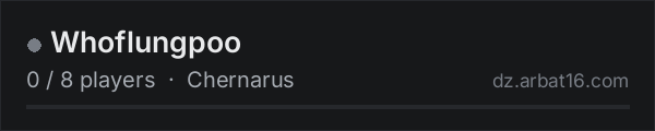Whoflungpoo on the AR16 DayZ server list