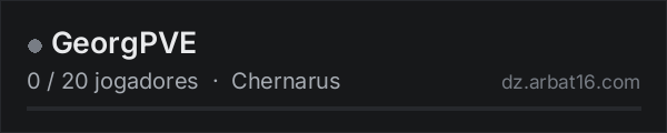 GeorgPVE na lista de servidores de DayZ da AR16