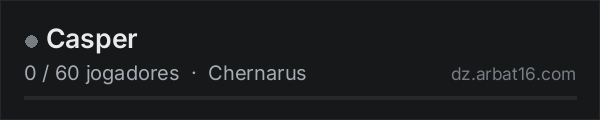 Casper na lista de servidores de DayZ da AR16