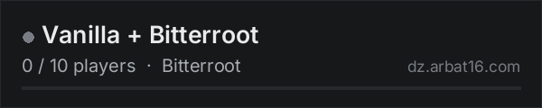 Vanilla + Bitterroot on the AR16 DayZ server list